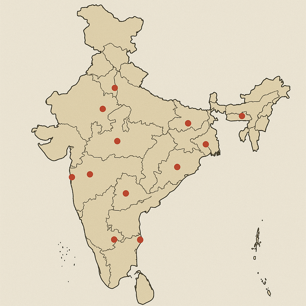 Zusuka dealer locations across capital cities in India